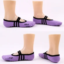 Женские носки для йоги, без спинки, Нескользящие, танцевальные, с завязками, спортивные, дышащие, Пилатес, балетные, спортивные, спортивные