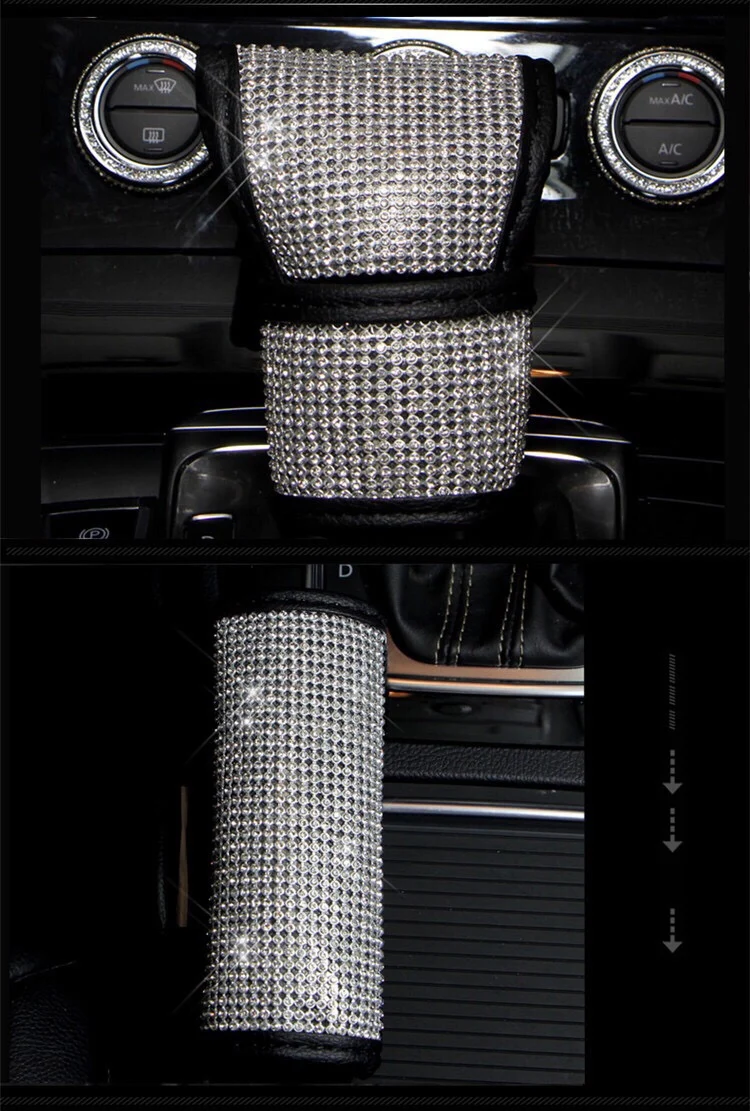 1 шт. автомобильный защитный Алмазный чехол для ремня безопасности на сиденье, наплечный коврик, тканая лента для ремней безопасности, кристалл переключения передач, ручной тормоз, чехол для женщин