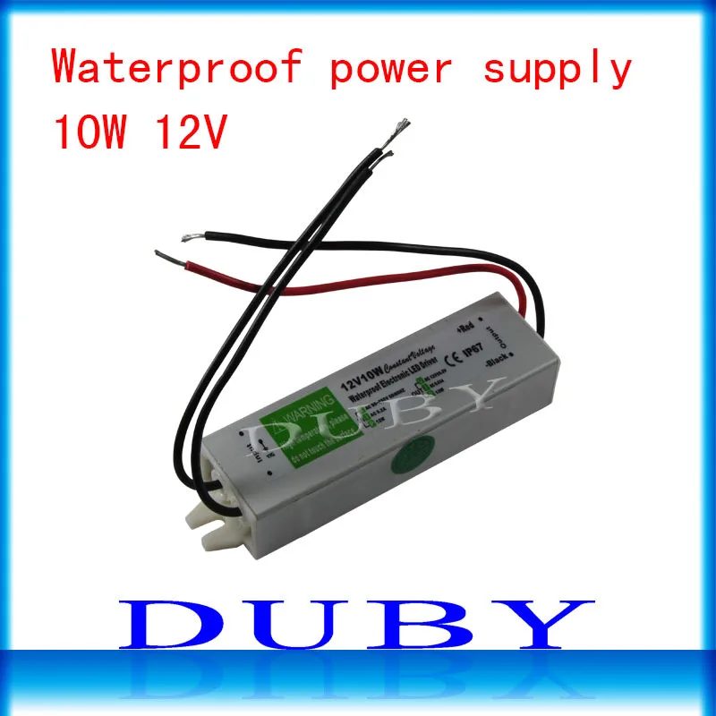 

2pcs/lot IP67 12V 0.83A 10W AC100-240V Input Electronic Waterproof Led Power Supply/ Led Adapter 12V 10W free shipping
