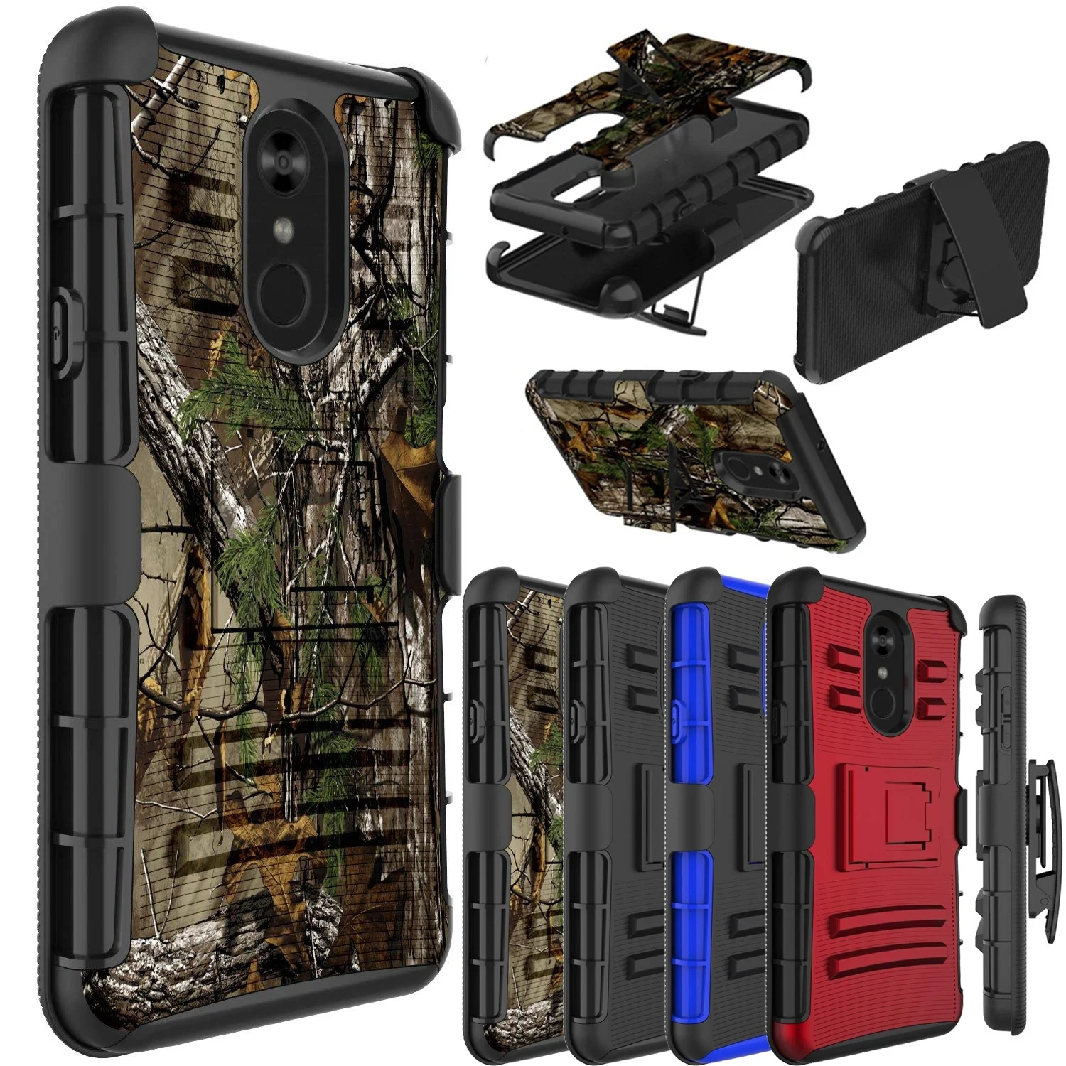 

Dual Layer Case with Kickstand & Belt Clip Holster for LG Stylo 4