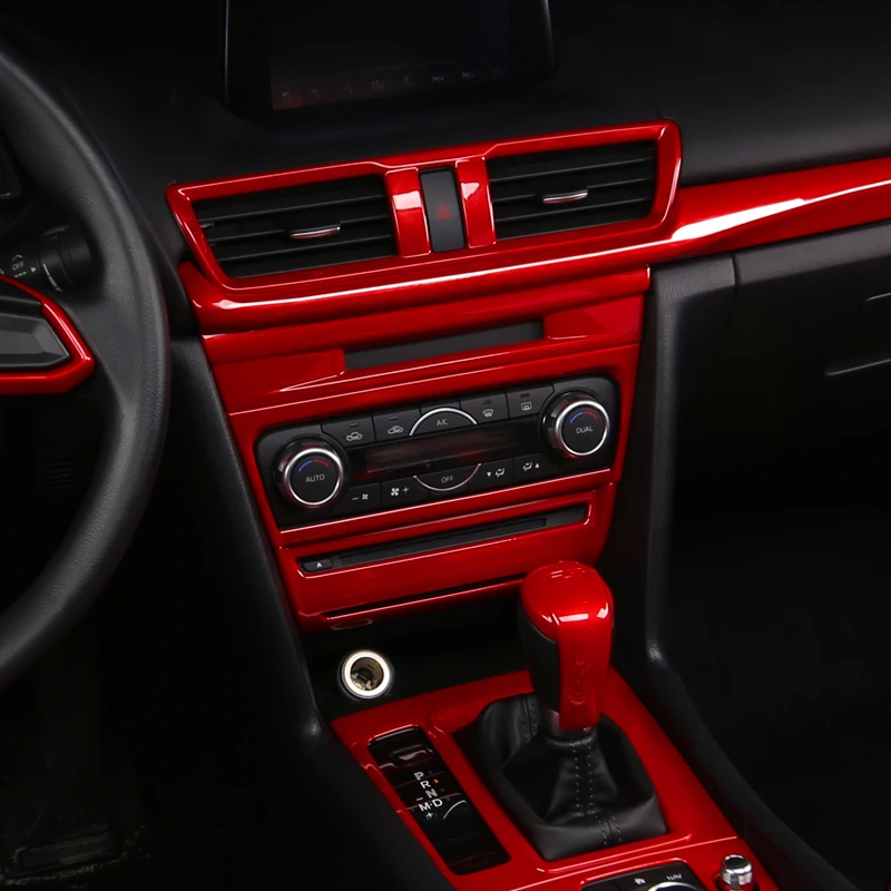 Для Mazda 3 Axela ABS красная внутренняя отделка Крышка декоративный комплект 15 шт./компл. аксессуары для стайлинга автомобилей