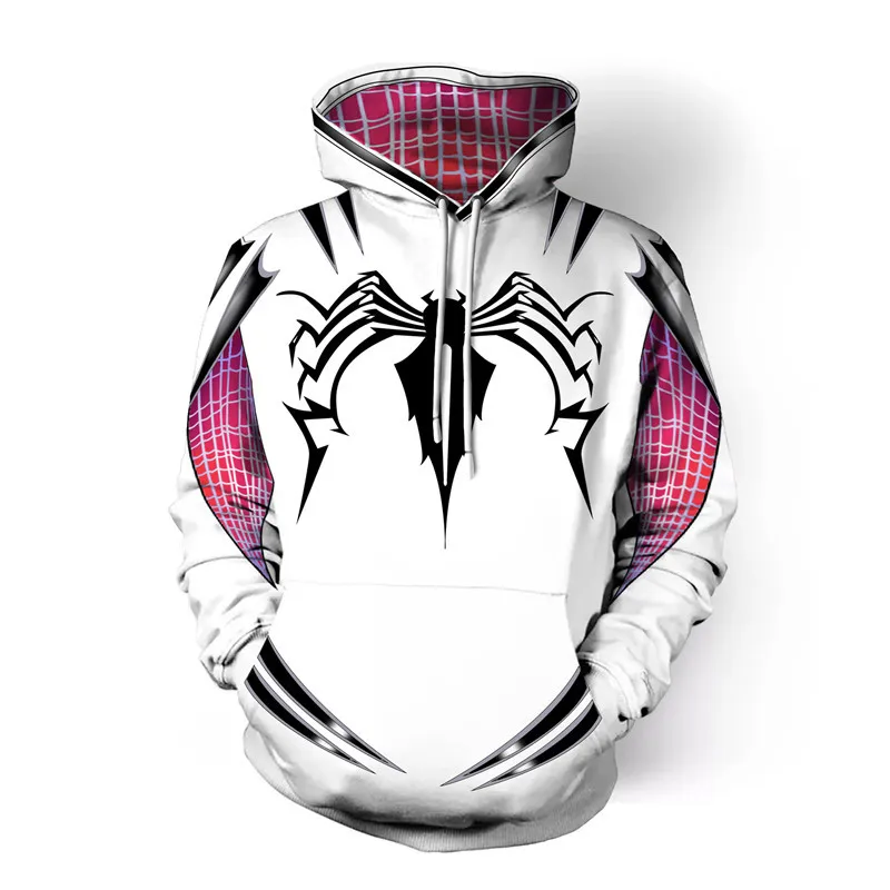 Spider Gwen Spider Косплей-костюмы с капюшоном 3D куртка на молнии пальто Верхняя одежда Толстовка для мужчин женщин друзей девочек с капюшоном