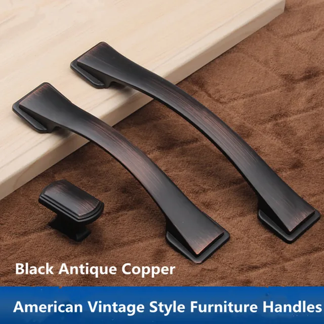 160mm 128mm Vintage Style Dresser Kitchen Cabinet Door Handle Black 160mm 128mm vintage style dresser kitchen cabinet door handle black antique copper drawer cupboard pull knobs - 160mm 128mm Vintage Style Dresser Kitchen Cabinet Door Handle Black
