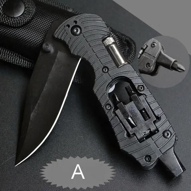 Multi Function Folding Tools, Outdoor Camping EDC Survival Rescue Tool Knife With LED Lights