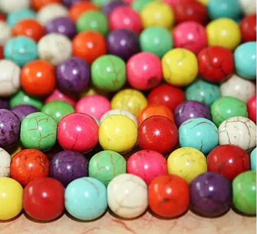 

6mm mix color Howlite Gem natural stone jewelry findings spacers loose beads necklace earring bracelet bangle charms diy decor