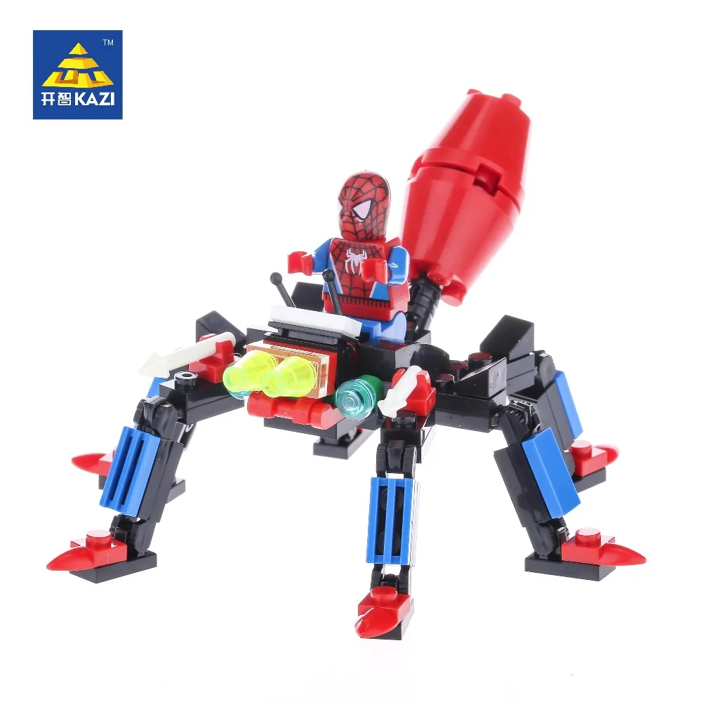 

KAZI 87004 Super Hero Spiderman VS Green Monsters Building Blocks Educational Assembling Kids Toys for Children Gift