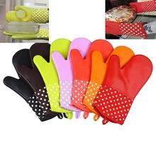 1psc дома кухню печь Прихватки для мангала Еда Класс силиконовая изоляция 300 градусов Устойчив теплоизоляцией печь перчатки микроволновой печи гриль