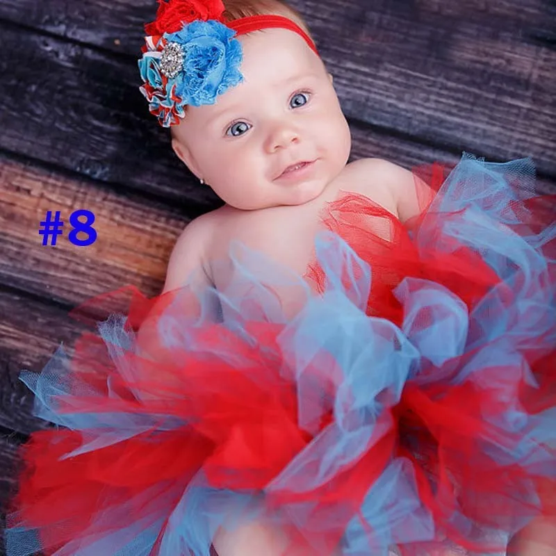 Новинка, 9 цветов, юбка-пачка для новорожденных, с цветком, повязка на голову, потрясающая, для новорожденных, для фотосессии, многоцветная юбка-пачка для девочек - Цвет: color 8