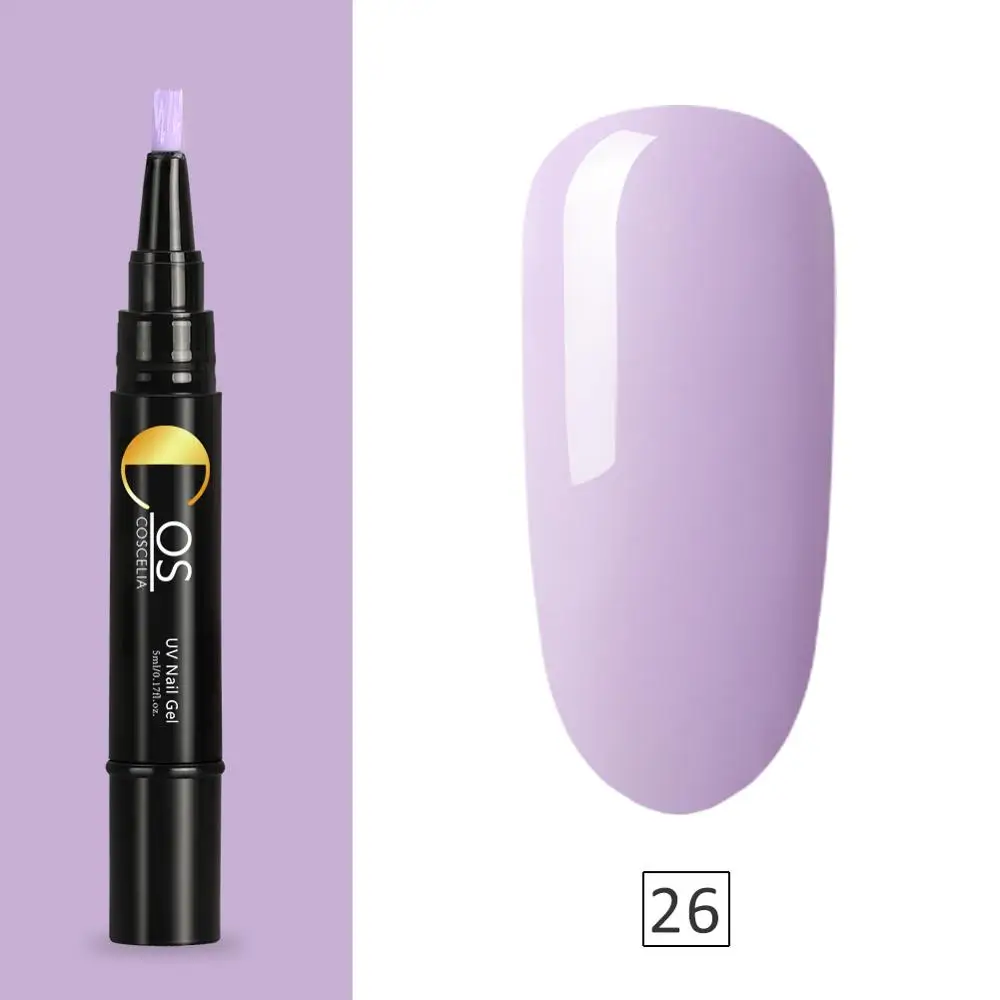COSCELIA новейший 3 в 1 Гель-лак для ногтей ручка Один Шаг Гель-лак для нейл-арта гибридные цвета простой в использовании УФ-гель - Цвет: 26