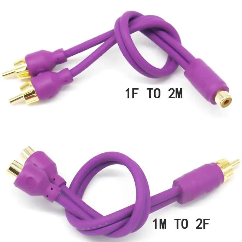 Pure Copper RCA Phono Y Splitter Lead Adapter Cable 1 Male To 2 Female Connector Car Audio 1M2F 1F2M male to female