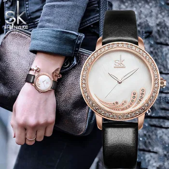 

SHENGKE Vintage Rhinestone Female Clock Rose Gold bayan kol saati SK Ladies Wrist Watch Women Watches For Relogio Feminino 2019