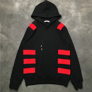 

New 19ss Men Striped gradient Hoodies Hoody hooded Sweatshirts velvet Cotton Drake Thick Fleece Street Hip hop #G81