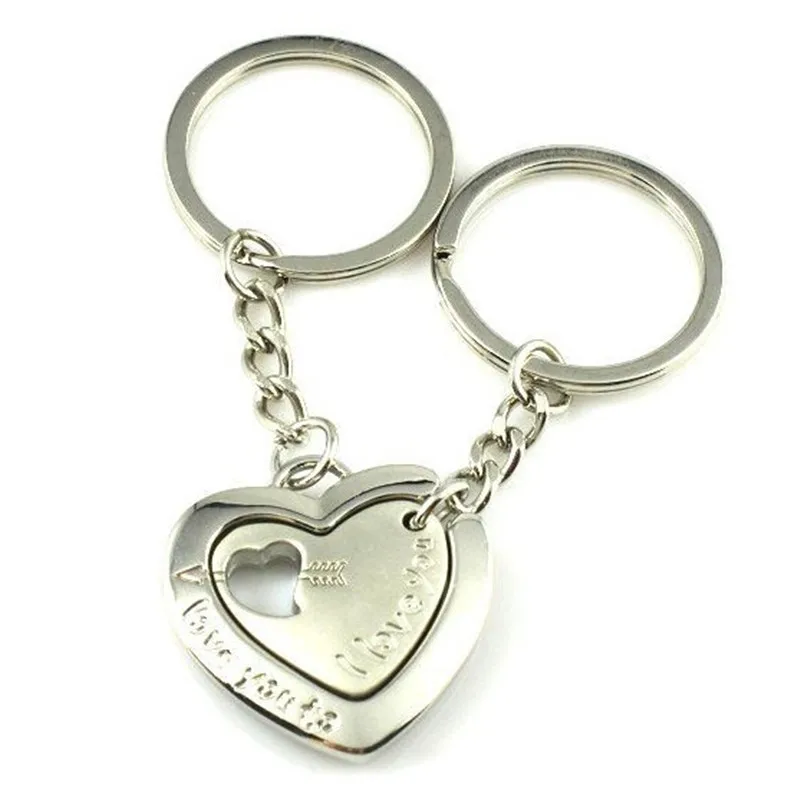 20 видов стилей металлическая любовная металлическая цепочка для ключей с сердцем для женщин очаровательные парные брелки для ключей прекрасные подарки для аксессуаров в стиле панк - Цвет: Коричневый