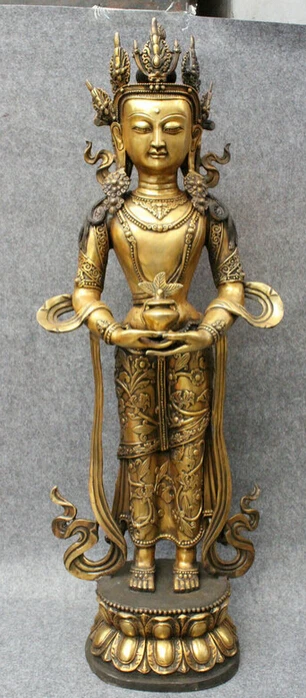 

USPS to USA S1726 39" Tibet Temple Bronze Gilt Amitayus Buddha China Kwan-yin GuanYin Tara Statue (B0328)