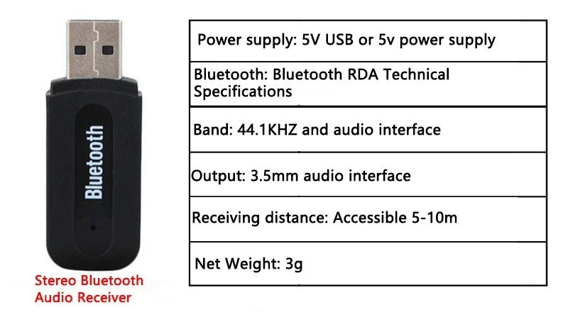 USB с одним выходом автомобильный Bluetooth вспомогательный аудиоресивер адаптер 3,5 мм аудио стерео музыкальный приемник для Android телефон стерео динамик