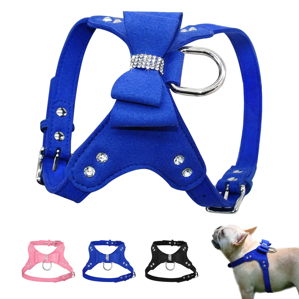 Buy Suede Leather Puppy Dog Harness Soft Small Medium