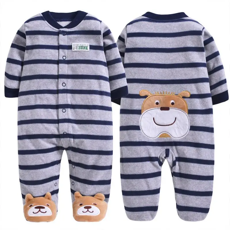 New 2019 Autumn Spring Baby Rompers Clothes Long Sleeves Newborn Boy Girls Polar Fleece Baby Jumpsuit Baby Clothing 9-24m
