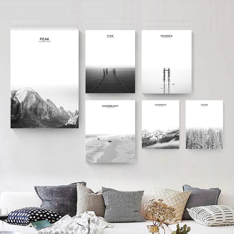 Horizon Tree Lighthouse Forest Mountain Black And White Gray