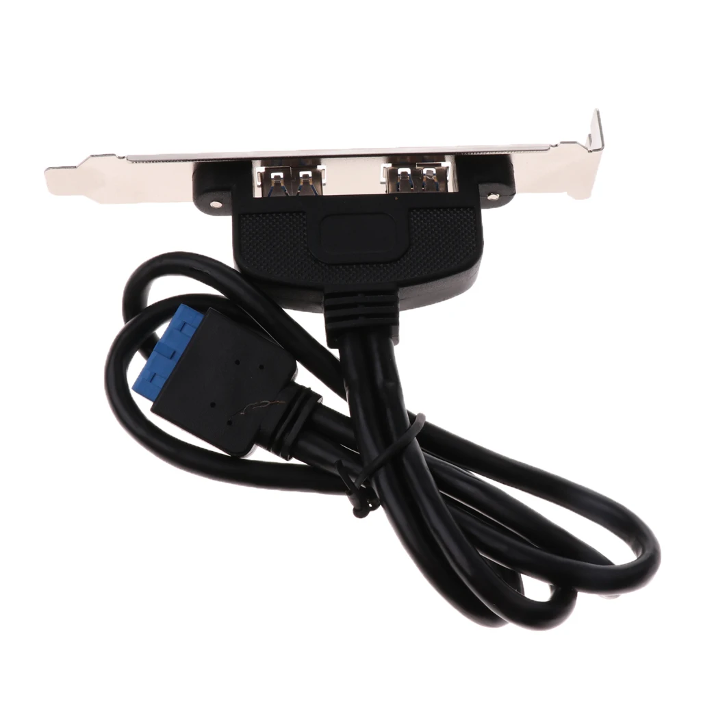 Dual USB 3.0 Female Rear Back Panel to Motherboard 20pin Connector Cable 