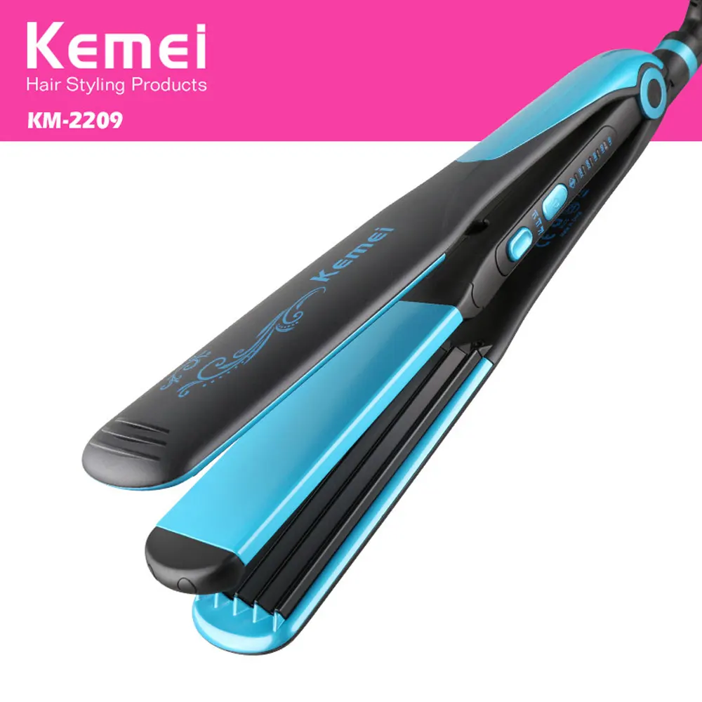 

Kemei Flat Iron Hair Straightener KM - 2209 Portable Straight Volume Dual-use Hair Curler Flat Irons Hairdressing Tool Hair Iron