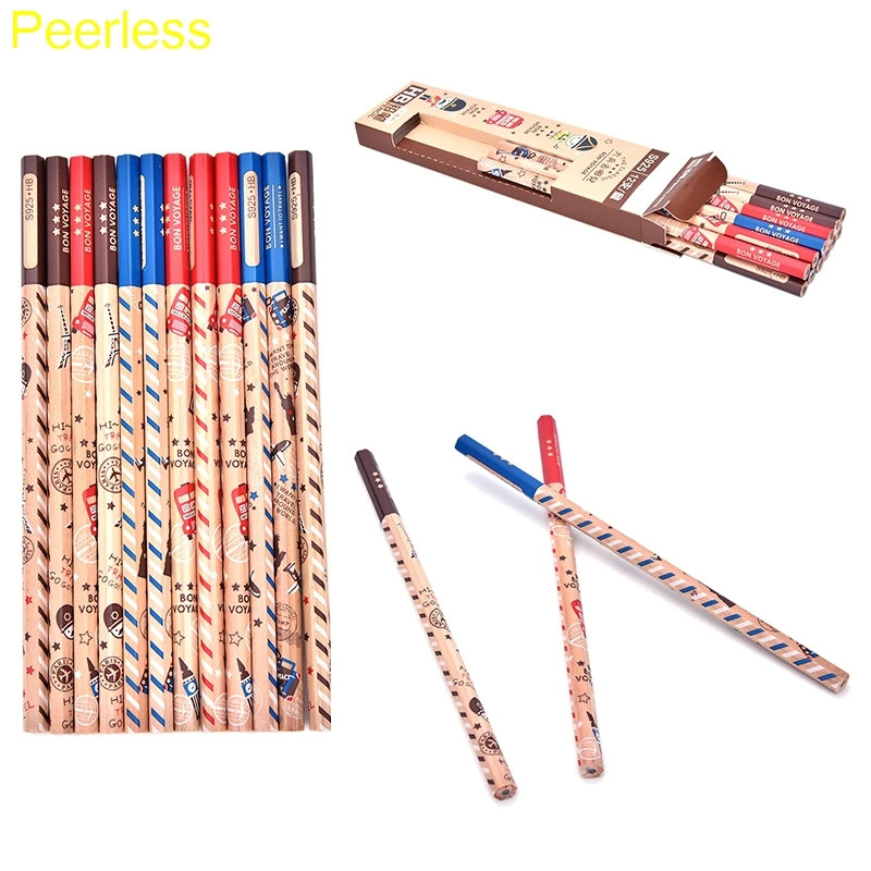 Peerless, 12 шт./лот, милые, классические, новинка, Hb карандаши, школьные, для письма, деревянные карандаши для детей, канцелярские товары для школы, принадлежности