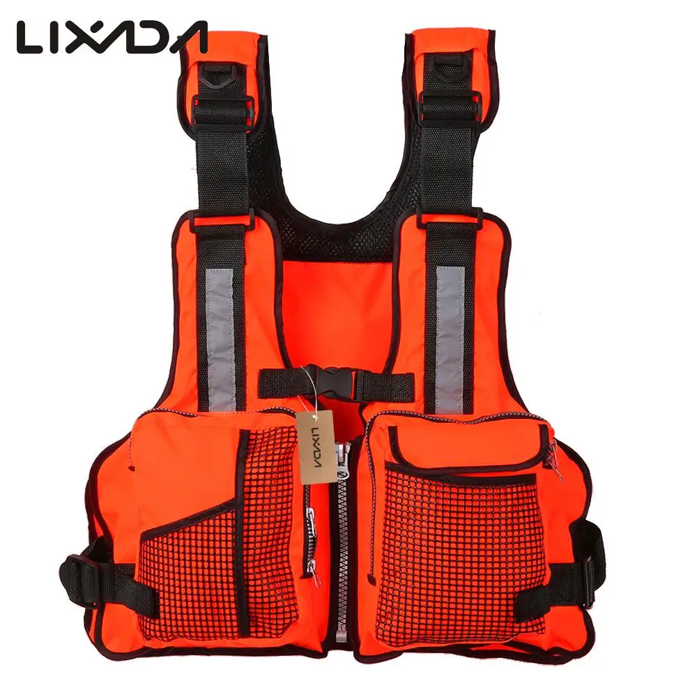 

Lixada Fly Fishing Vest Multi Pockets Fishing Life Jacket Sailing Kayaking Jacket Waistcoat Polyester & EPE foam for Pesca