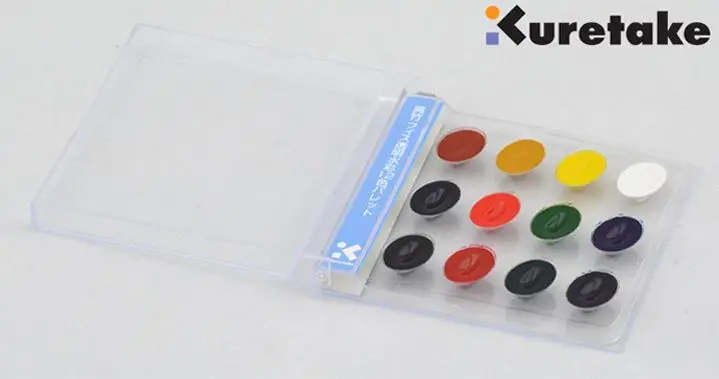 ZIG Kuretake CD Case Transparent Watercolor Paint Set 12 Colors Japan