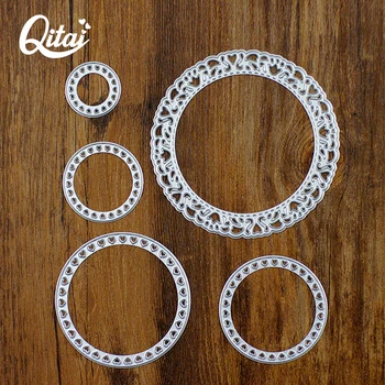 

QITAI 5pcs/lot Circular Shape Pretty Paper Metal Cutting Dies For Creative Gifts Decoration DIY Scrapbooking kids handmade D34