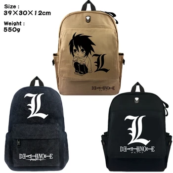

Anime Death Note L student School bag Casual canvas Backpack Fashion Rucksack Black Travel bag Shoulder Bag Bookbag Zip knapsack