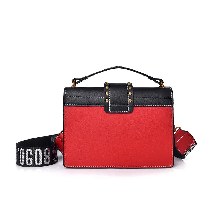 Goedkoop Vrouwen Leeuwenkop Lock Handtas en Portemonnee Vrouwelijke Mode Rood Zwart Lederen Klinknagels Crossbody Tassen voor Vrouwen Mini Designer tote Bag