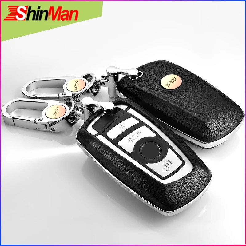 Чехол ShinMan для ключей BMW X3 X4 M5 M6, защитный чехол для ключей, чехол для ключей 1 серии 2 3 4 5 6 7, чехол для ключей из коровьей кожи