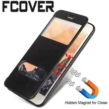 Для Apple iphone 5 5s 6 6s Plus 7 Plus 8 Plus смарт-чехол Магнитный чехол с двойным окном для книги подставка кожаный чехол для телефона