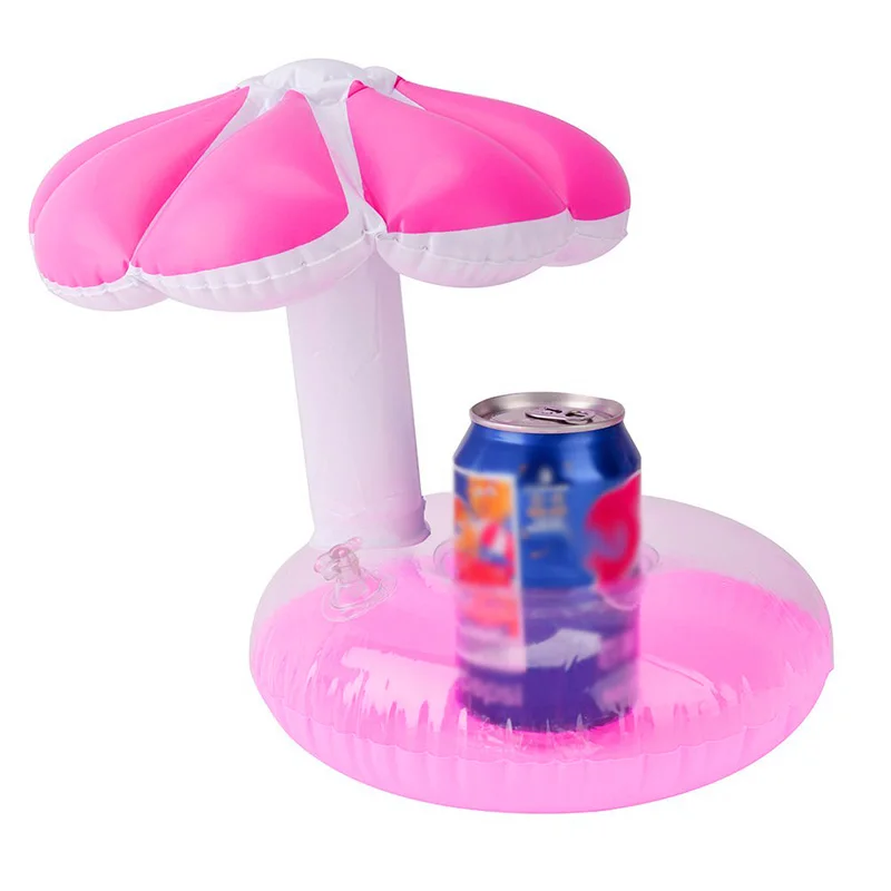 

Mini Inflatable Drink Can Holder PVC Floating Umbrella Swimming Pool Bathing Beach Party Toy JT-Drop Ship