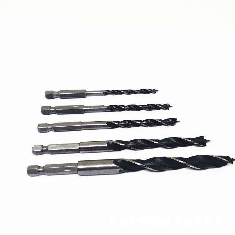 

5pc household 4-5-6-8-10 mm Tricuspid woodworking drill reaming tools with hexagonal handle Modular assembly