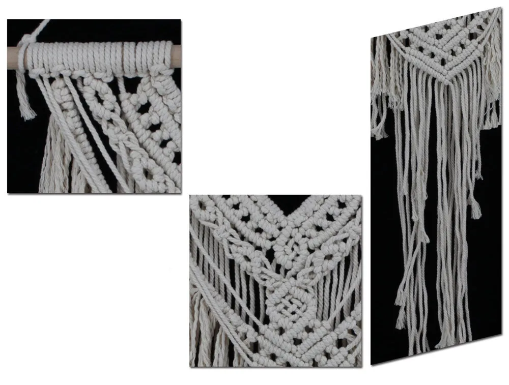 Романтическое плетеное настенное украшение богемное макраме Тканое Настенное подвесное баннер ручной работы домашнее свадебное украшение