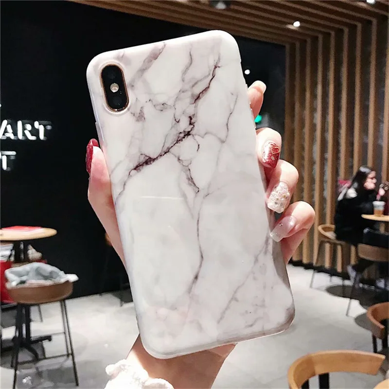 Lovebay чехол для телефона для iPhone 6, 6s, 7, 8 Plus, X, XR, XS Max, Модный Цветной мраморный Мягкий ТПУ силиконовый чехол для iPhone X, чехол для телефона, Fundas - Цвет: T10