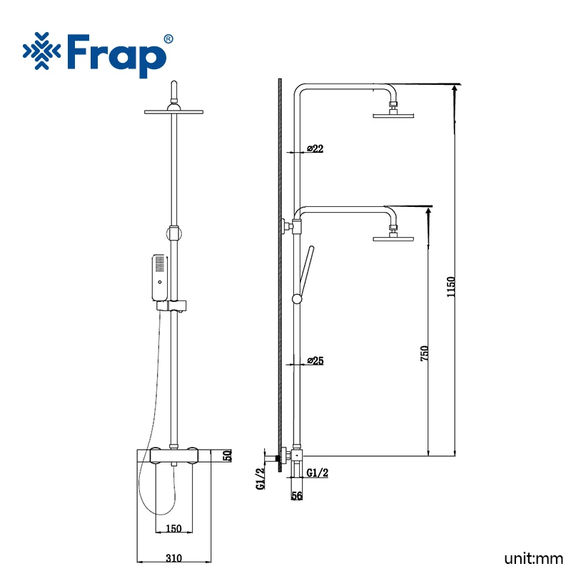  FRAP wall mounted bathroom Thermostatic Faucets bathtub shower faucet mixer tap waterfall cold&hot 