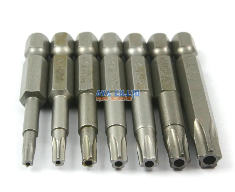 

1 Set 7 Pieces Magnetic Star Screwdriver Bit S2 Steel 1/4" Hex Shank 50mm Long Star Bit Set