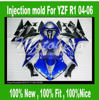 

100%Fit injection fairing for Yamaha YZF R1 2004 2006 YZFR1 YZF 1000 R1 04 05 06 YZF R1 2004-2006 ABS fairing kits Blue black