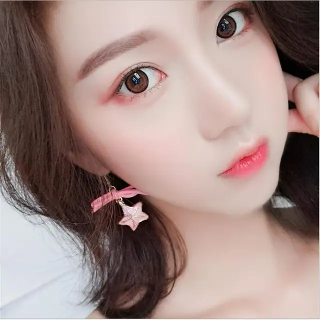 Korean Pink Tassel Acrylic Earrings 1