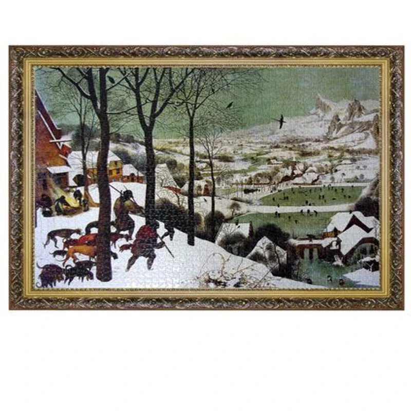 

Grown up Wooden Paper Hunter in the snow Landscape Puzzle 2000 Pieces Adult World Oil Painting Puzzle