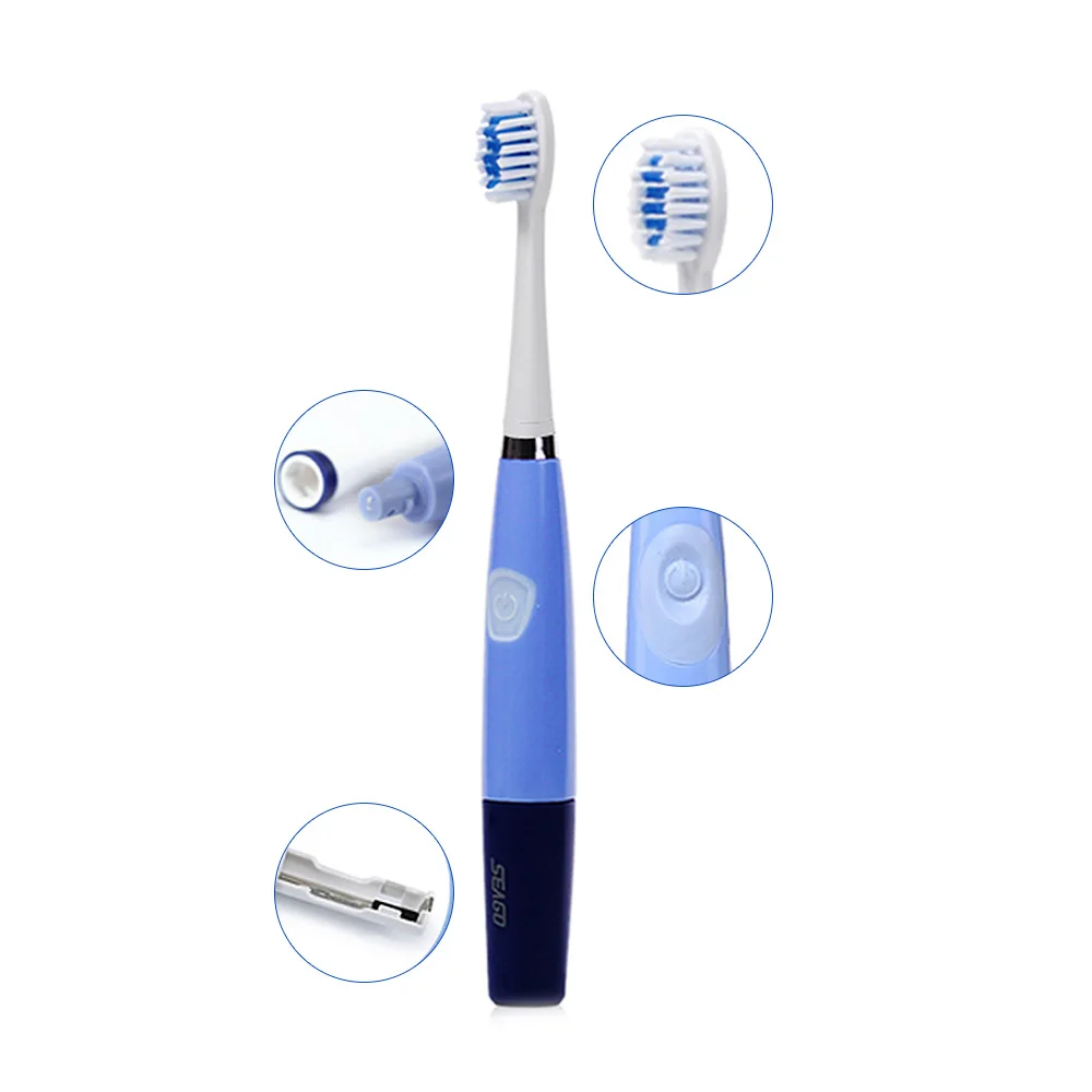 Seago Sonic Battery Electric Toothbrush With 2 Replacement Toothbrush