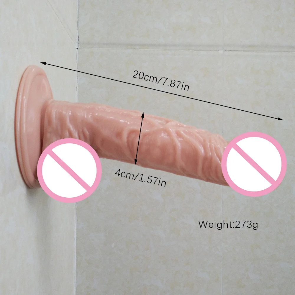 DOMI 20*4cm Female Masturbators Soft Textured Penis Artificial Silicone Big Women Dildo
