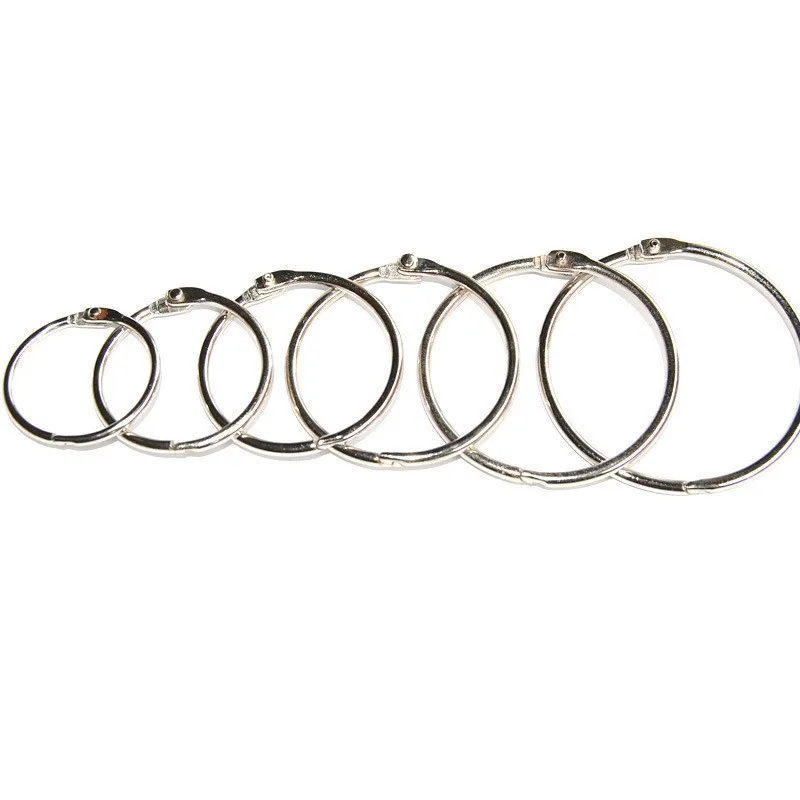 10pcs Lot Metal Loose Leaf Book Binder Hinged Rings Keychain Album Ring Scrapbook Binders Craft Photo Album Split metal ring binder,metal binder ring,book binding supplies
