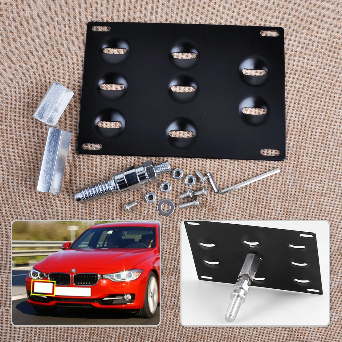 

CITALL Front Bumper Tow Hook License Plate Mounting Bracket Holder Fit For BMW 1 3 5 Series E82 E88 E90 E92 E39 X5 X6 E70 E71
