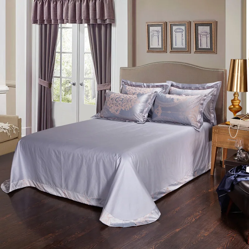 Waliicorners Silk Cotton Jacquard Golden Classic Bedding set Silky Smooth Duvet Cover Bed Sheet Pillowcases 74 2224084 - (3)