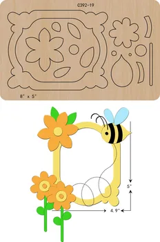 

New Bee, photo frame Wooden die Scrapbooking C-392-19 Cutting Dies