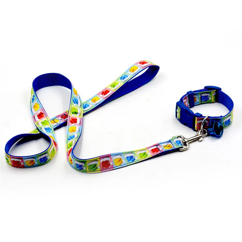Dog Collar Leash Set Plaid Print Multifarious Design Shape With Bells Adjustable For Small Medium | Дом и сад