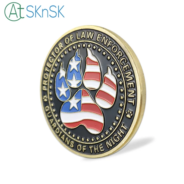 Commemorative Coins 40mm Military & Police Special Unit K9 Dog American