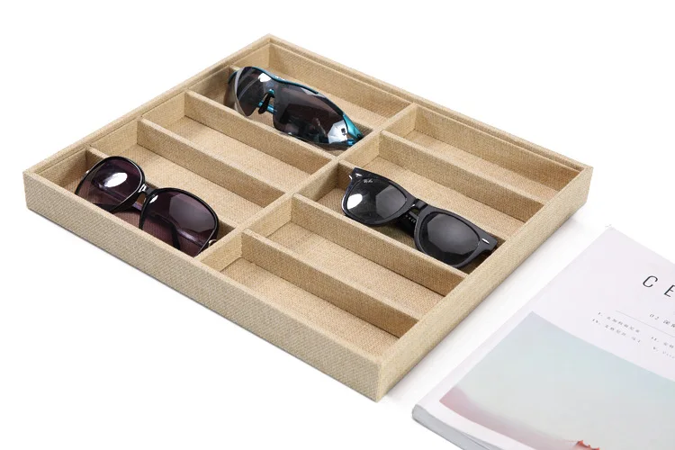 

10 Checks Sunglasses Storage Box Eyewear Organizer Display Case Collector Eyeglass Box